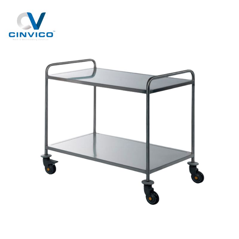 Xe đẩy hàng 2 tầng inox 4