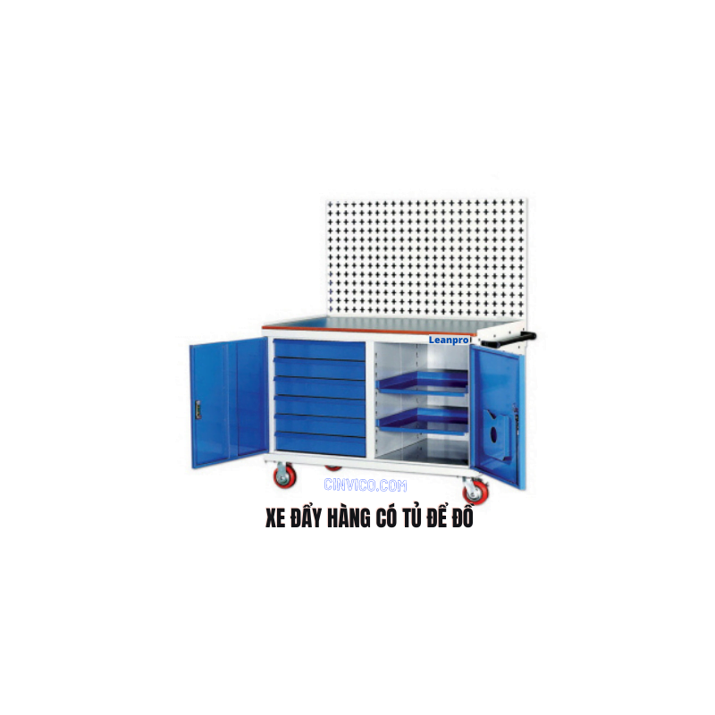 Xe đẩy hàng có vách treo dụng cụ