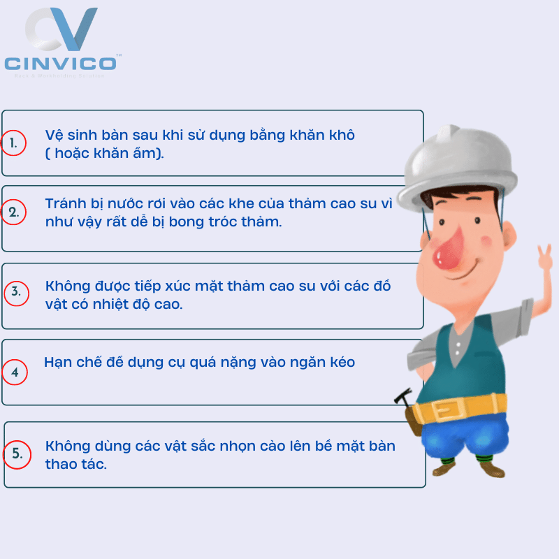 Cách bảo quản bàn thao tác BTT-LP16