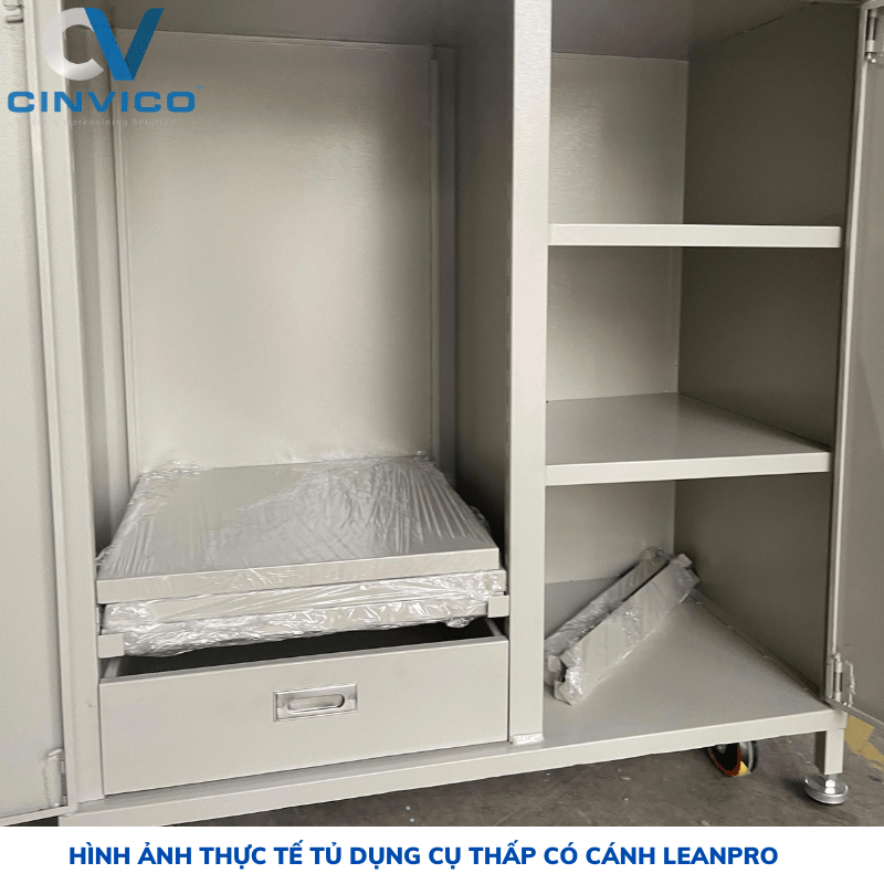 hình ảnh thực tế sản xuất tủ dụng cụ thấp có cánh leanpro 