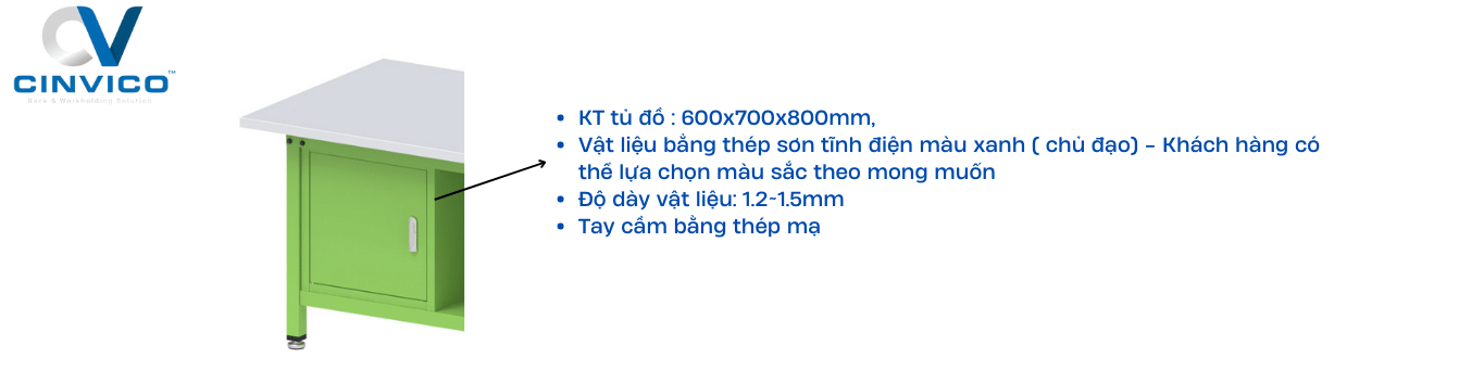 Thông số kỹ thuật tủ để đồ BTT-LP08