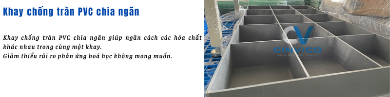 Khay nhựa PVC chia ngăn giúp phân loại được nhiều hóa chất khác nhau.