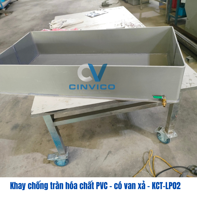 Khay chống tràn PVC có van xả KCT-LP02