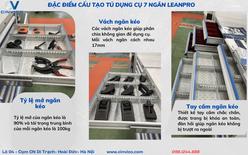 Đặc điểm cấu tạo tủ dụng cụ 7 ngăn 