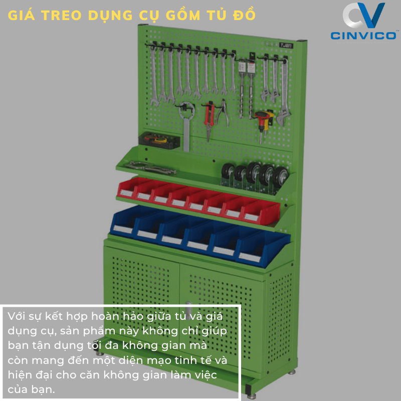 Giá dụng cụ gồm tủ đồ GDC-LP01