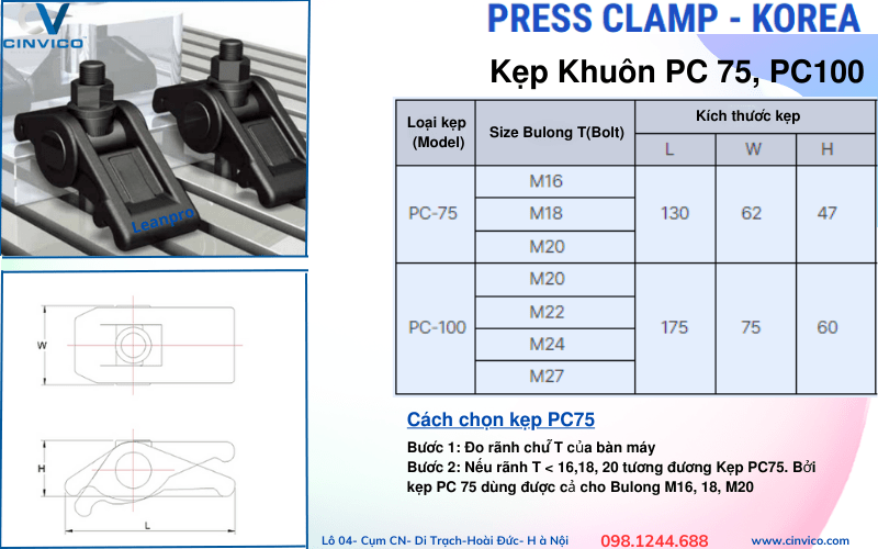 Kẹp khuôn PC75 máy ép nhựa