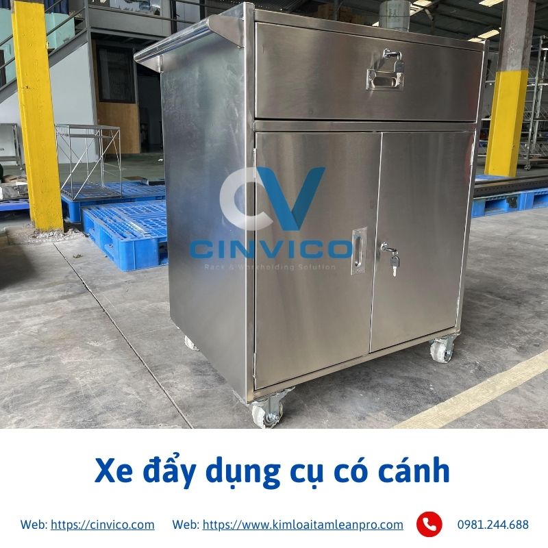 Xe đẩy dụng cụ có cánh 