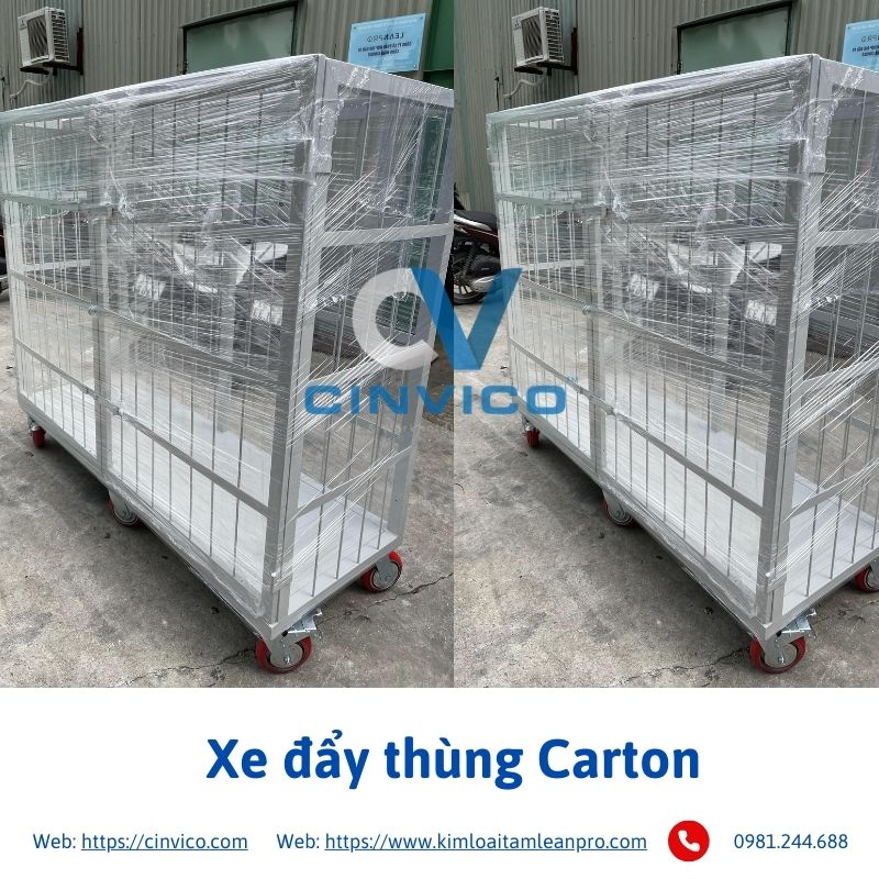 Xe đẩy thùng Carton 
