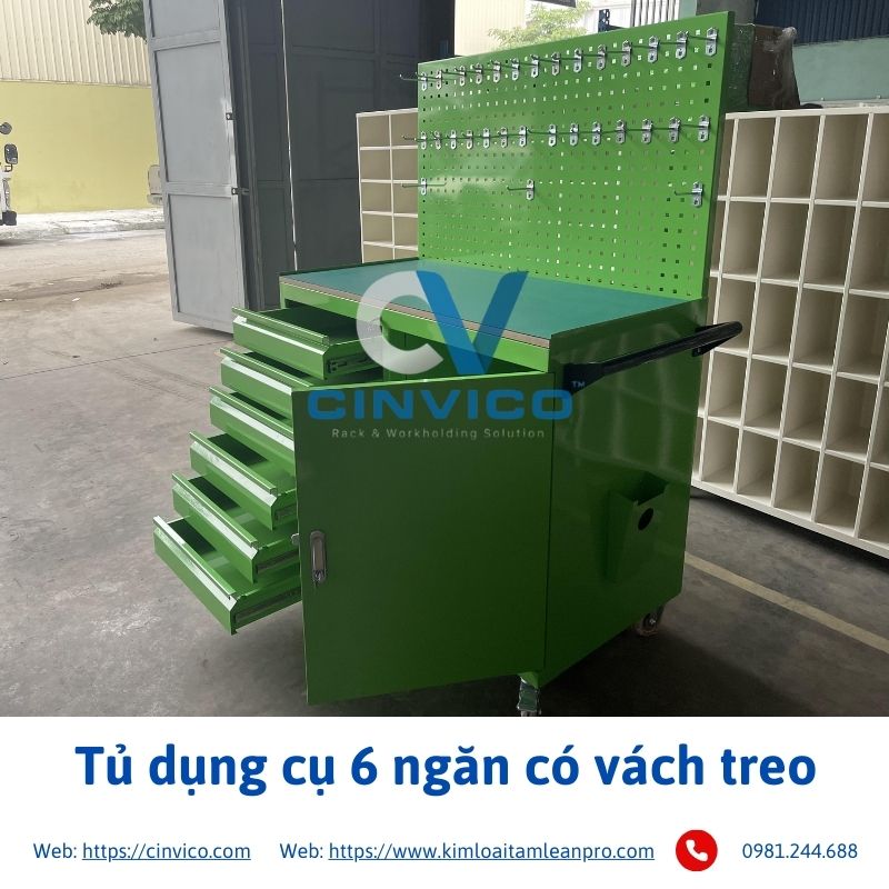 Tủ dụng cụ 6 ngăn có vách treo