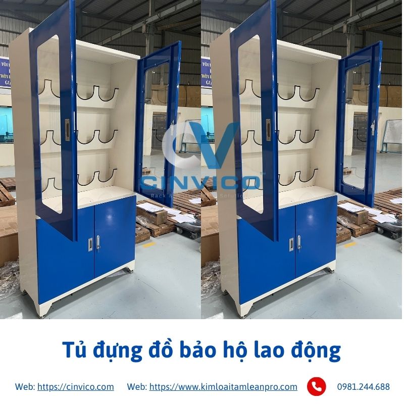 Hình ảnh thực tế tủ đựng đồ bảo hộ Cinvico 