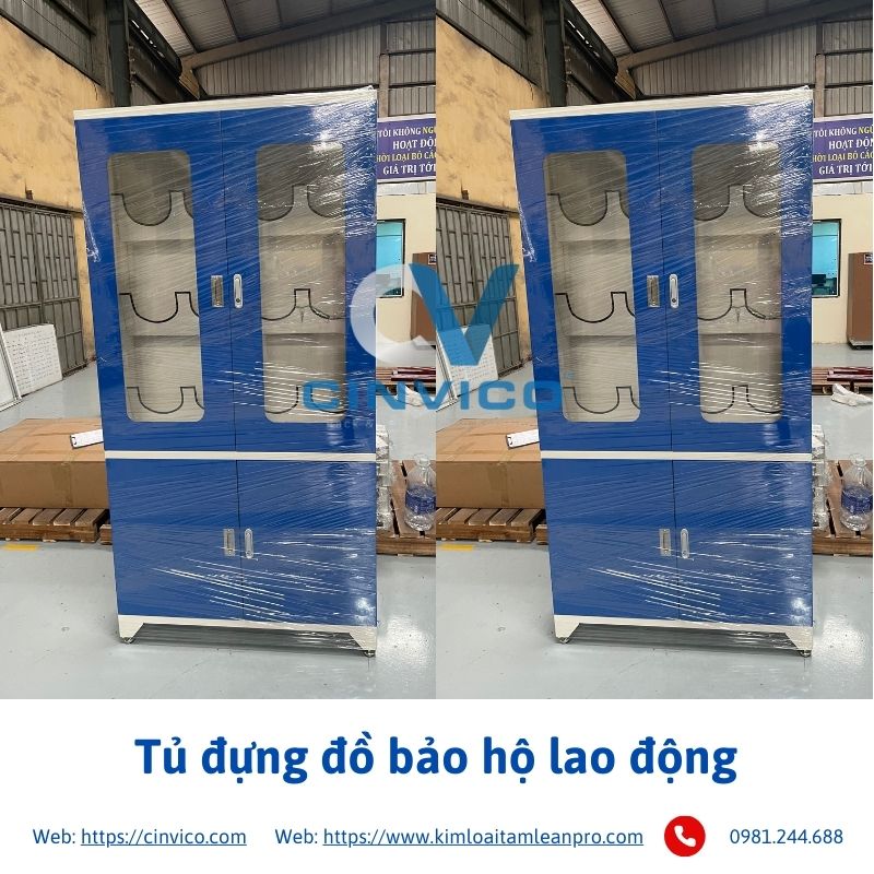 Hình ảnh thực tế tủ đựng đồ bảo hộ Cinvico 