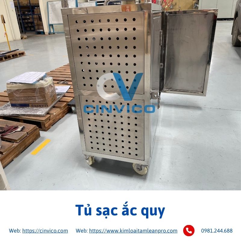 Hình ảnh thực tế tủ sạc ắc quy do Cinvico sản xuất 