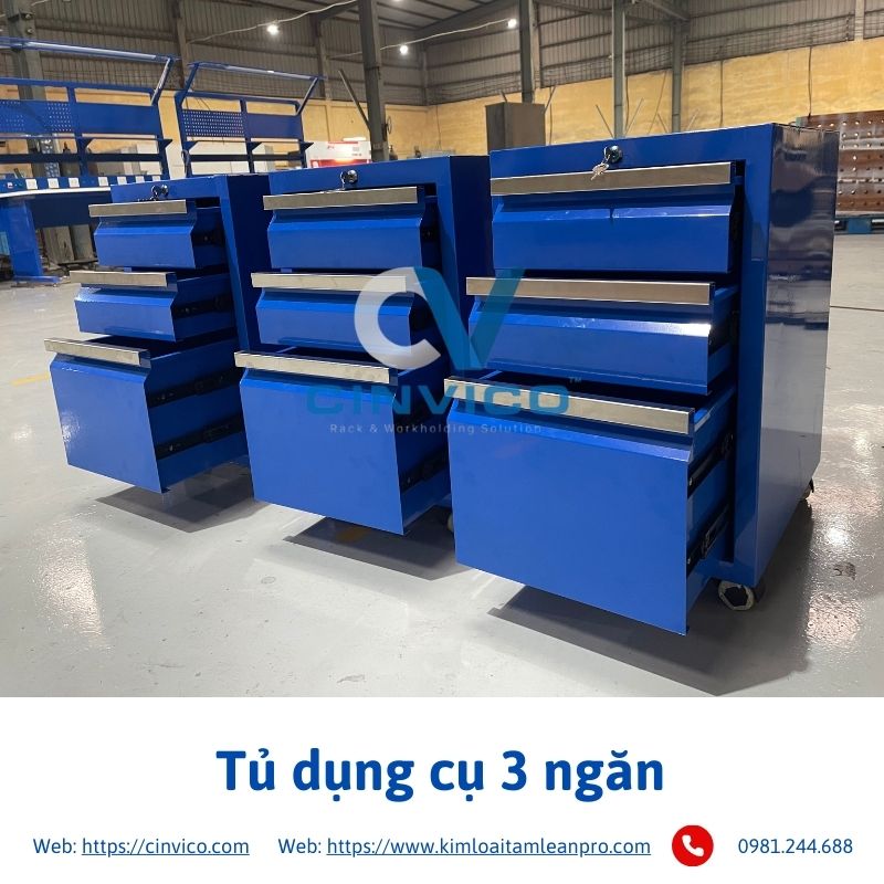 Tủ dụng cụ 3 ngăn