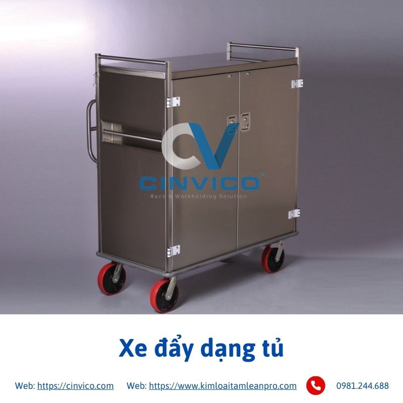 Xe đẩy dụng cụ có khóa an toàn