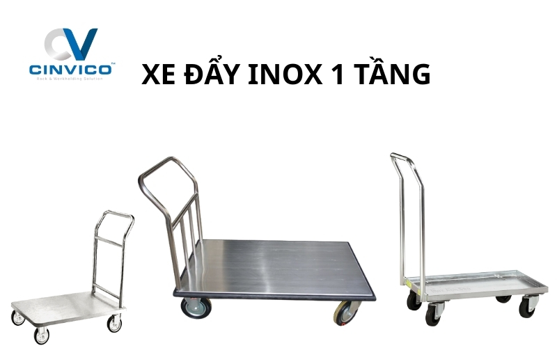 Kích thước xe đẩy inox 1 tầng phổ biến nhất hiện nay