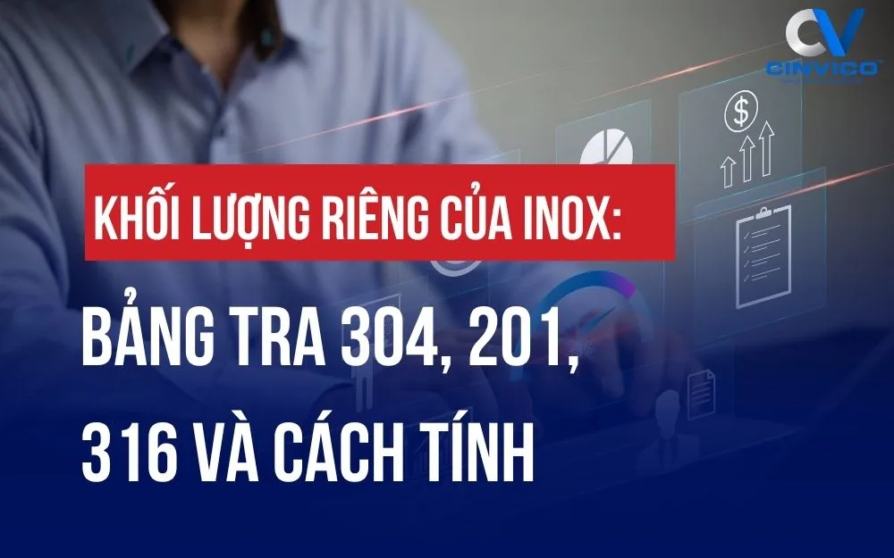 KHỐI LƯỢNG RIÊNG CỦA INOX: BẢNG TRA 304, 201, 316 VÀ CÁCH TÍNH