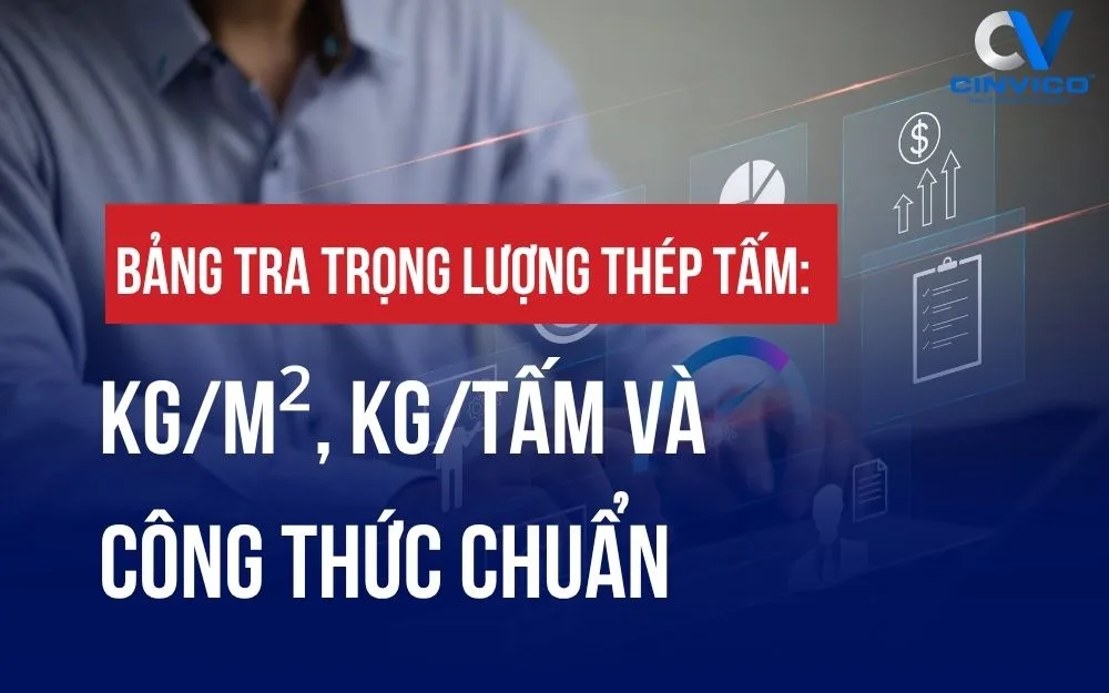 BẢNG TRA TRỌNG LƯỢNG THÉP TẤM: KG/M², KG/TẤM VÀ CÔNG THỨC CHUẨN