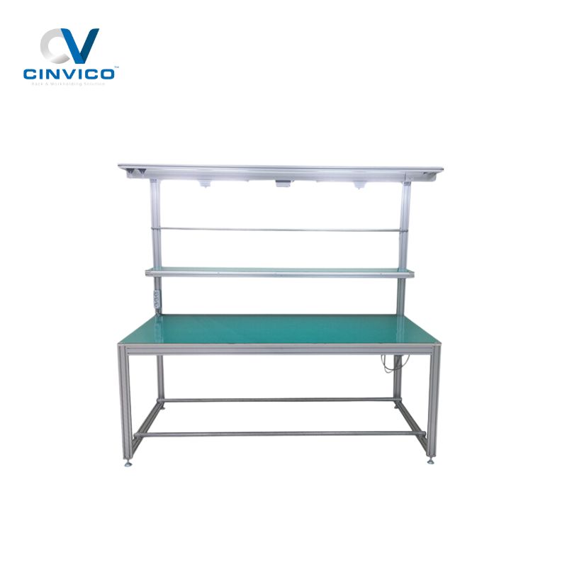 Bàn thao tác khung nhôm định hình Cinvico: 10+ năm kinh nghiệm, 500+ xưởng đã lắp đặt. Báo giá chi tiết, kích thước chuẩn, tư vấn miễn phí cho xưởng sản xuất.