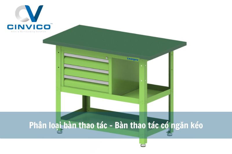 Phân loại bàn thao tác - Bàn thao tác có ngăn kéo