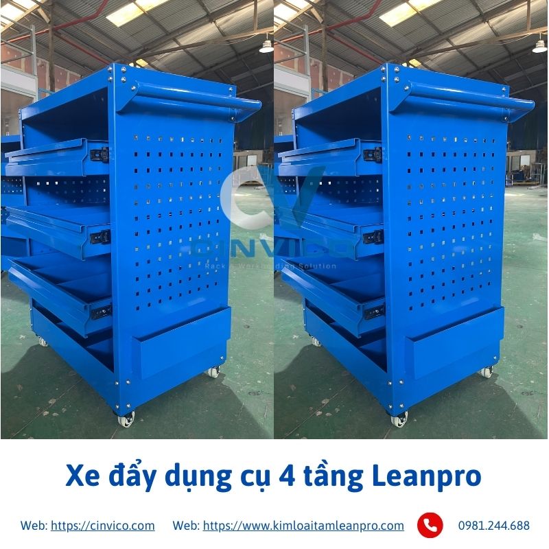 Xe đẩy dụng cụ 4 tầng leanpro XD-LP01