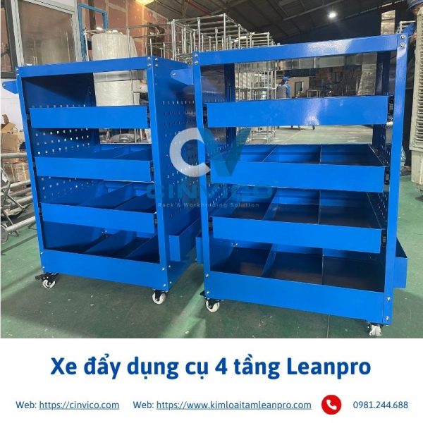 Xe đẩy dụng cụ 4 tầng leanpro XD-LP01