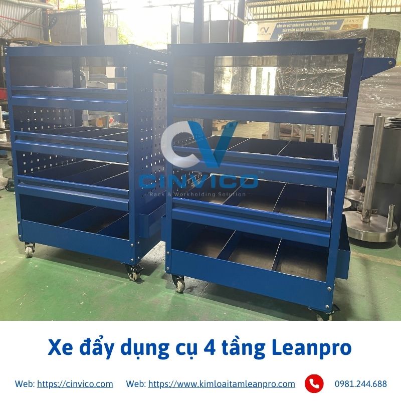 Xe đẩy dụng cụ 4 tầng leanpro XD-LP01