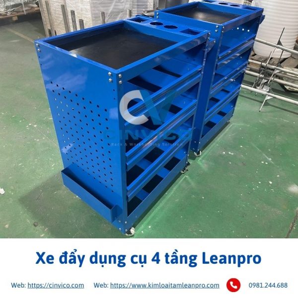 Xe đẩy dụng cụ 4 tầng leanpro XD-LP01