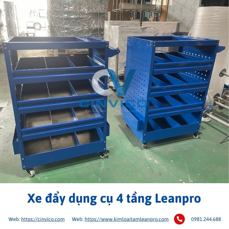 Xe đẩy dụng cụ 4 tầng leanpro XD-LP01