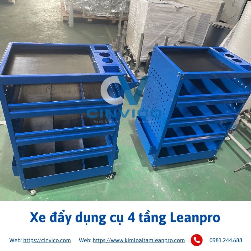 Xe đẩy dụng cụ 4 tầng leanpro XD-LP01