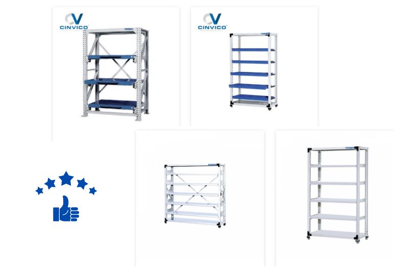 10+ mẫu kệ để kho hàng đẹp do Cinvico sản xuất