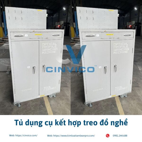 Tủ dụng cụ kết hợp treo đồ nghề