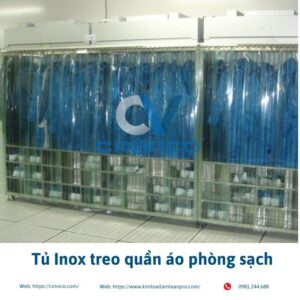 Tủ Inox treo quần áo phòng sạch