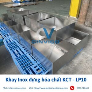 Hình ảnh sản phẩm khay Inox đựng hóa chất KCT - LP10 tại Cinvico 