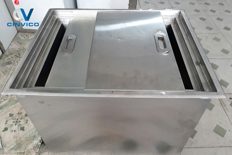 Thùng inox giữ nhiệt nắp kéo ngang