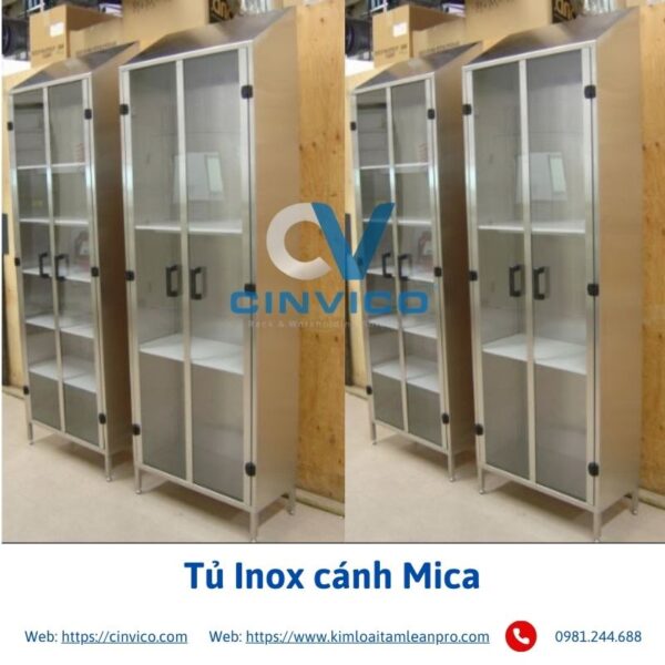 Tủ Inox cánh Mica