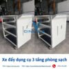 Xe đẩy dụng cụ 3 tầng phòng sạch