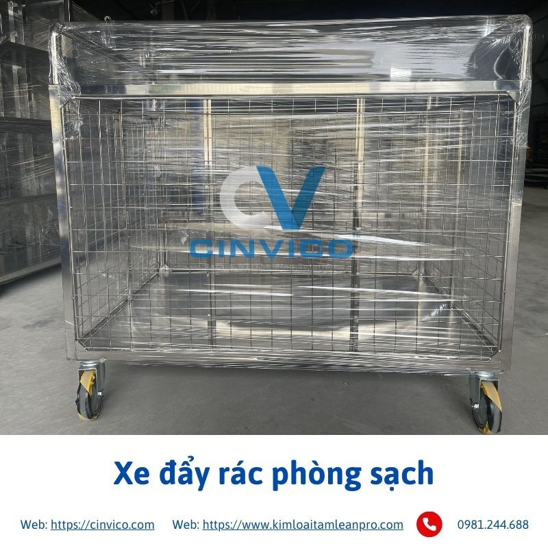 Xe đẩy rác phòng sạch