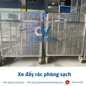 Xe đẩy rác phòng sạch