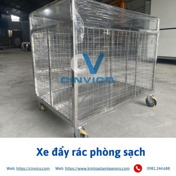 Xe đẩy rác phòng sạch