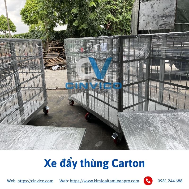 Xe đẩy thùng Carton