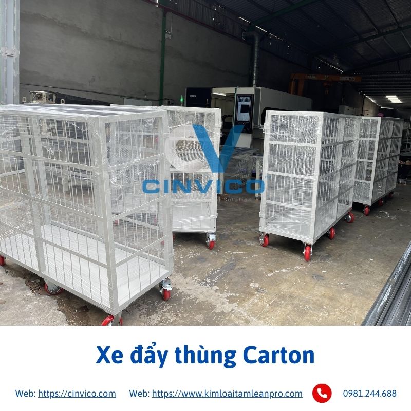 Xe đẩy thùng Carton