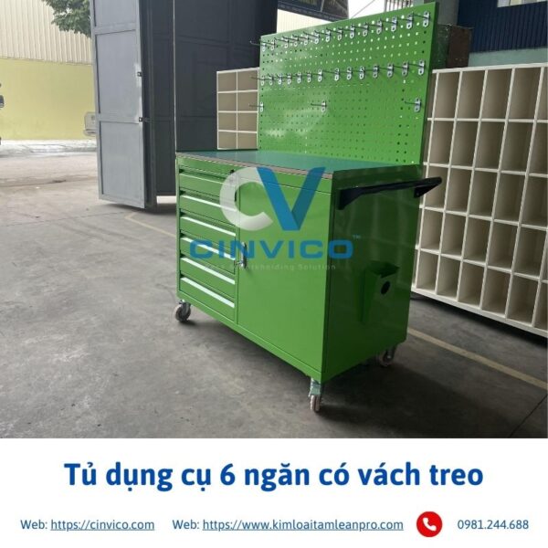 Tủ dụng cụ 6 ngăn có vách treo