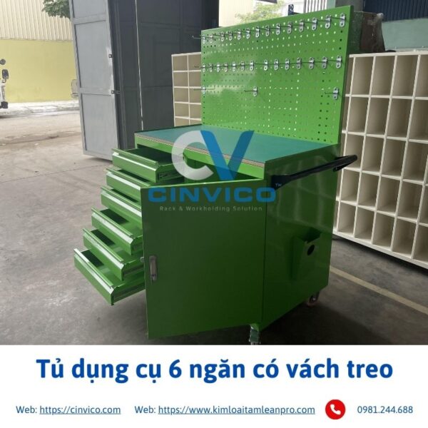 Tủ dụng cụ 6 ngăn có vách treo