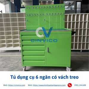 Tủ dụng cụ 6 ngăn có vách treo