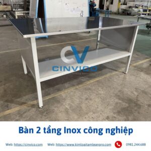 Bàn 2 tầng Inox công nghiệp