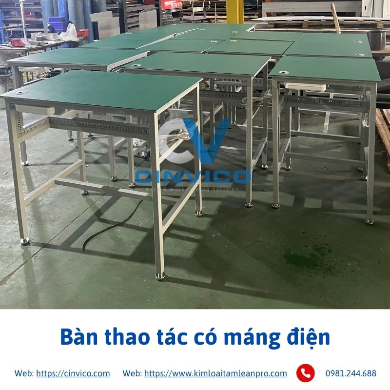 Bàn thao tác có máng điện