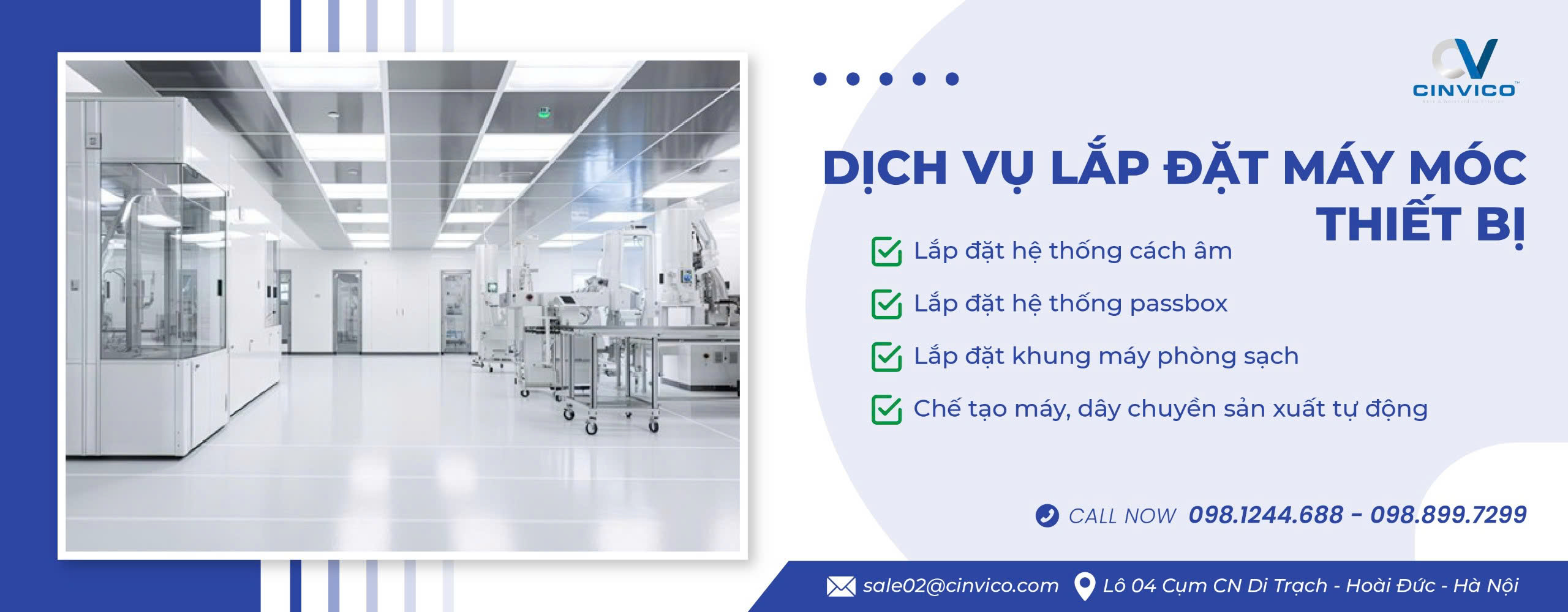 Banner dịch vụ lắp đặt máy móc thiết bị