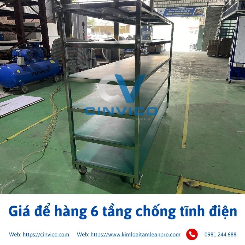 Giá để hàng 6 tầng chống tĩnh điện