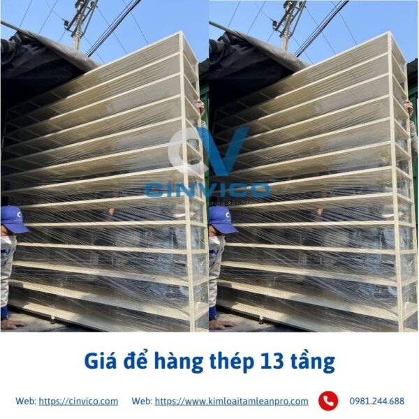 Giá để hàng thép 13 tầng