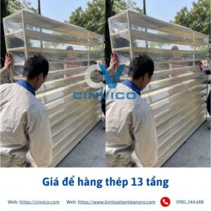 Giá để hàng thép 13 tầng